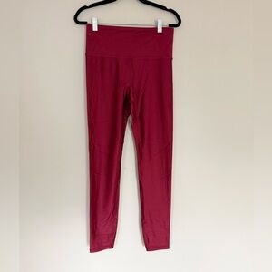 Athleta Elation Shine Tight Legging Red Pull On High Waist Ankle Lustre Sz M